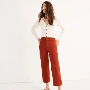 Madewell Slim Emmett Wide Leg Crop Pants 30T